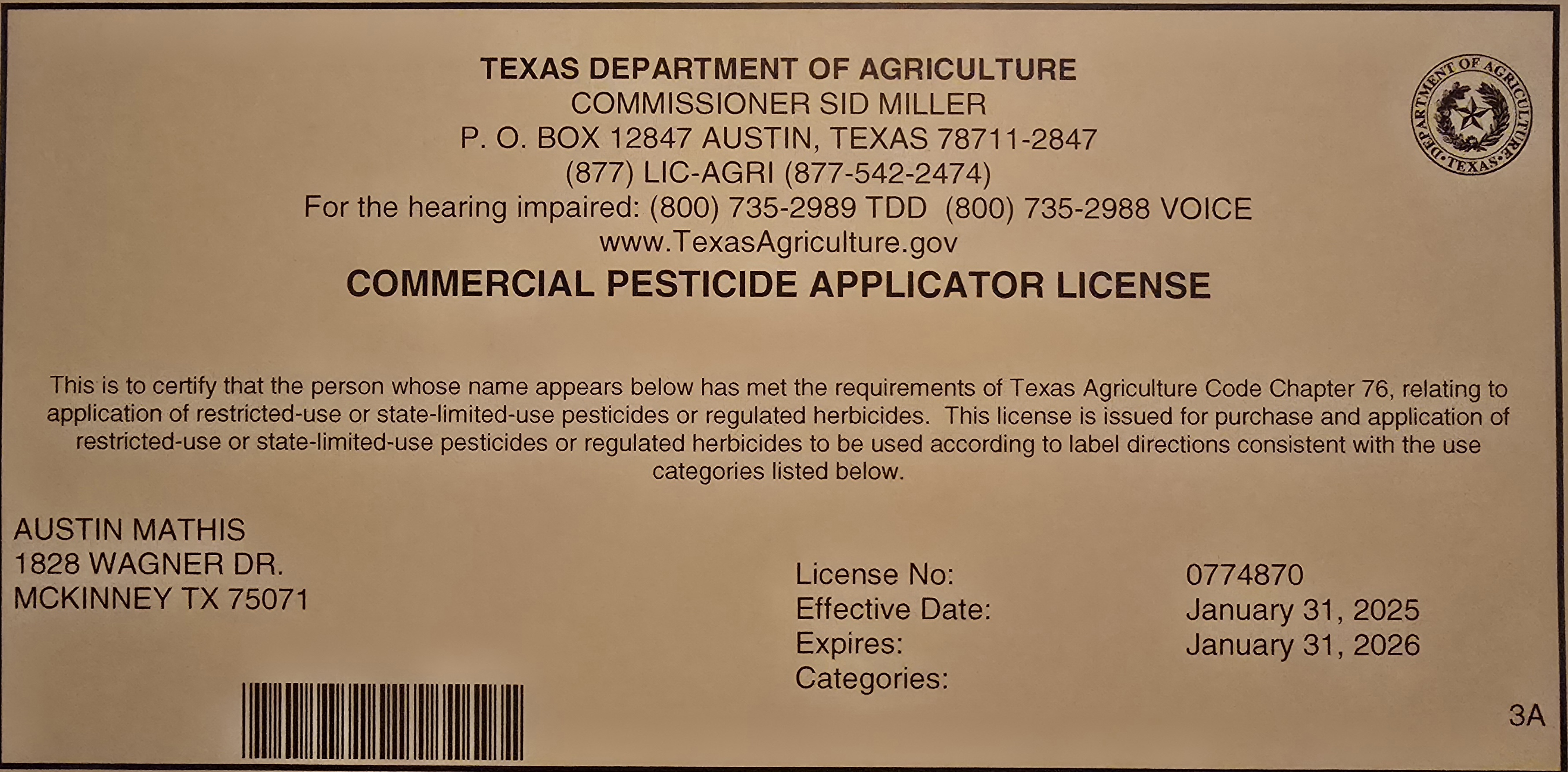 TDA License